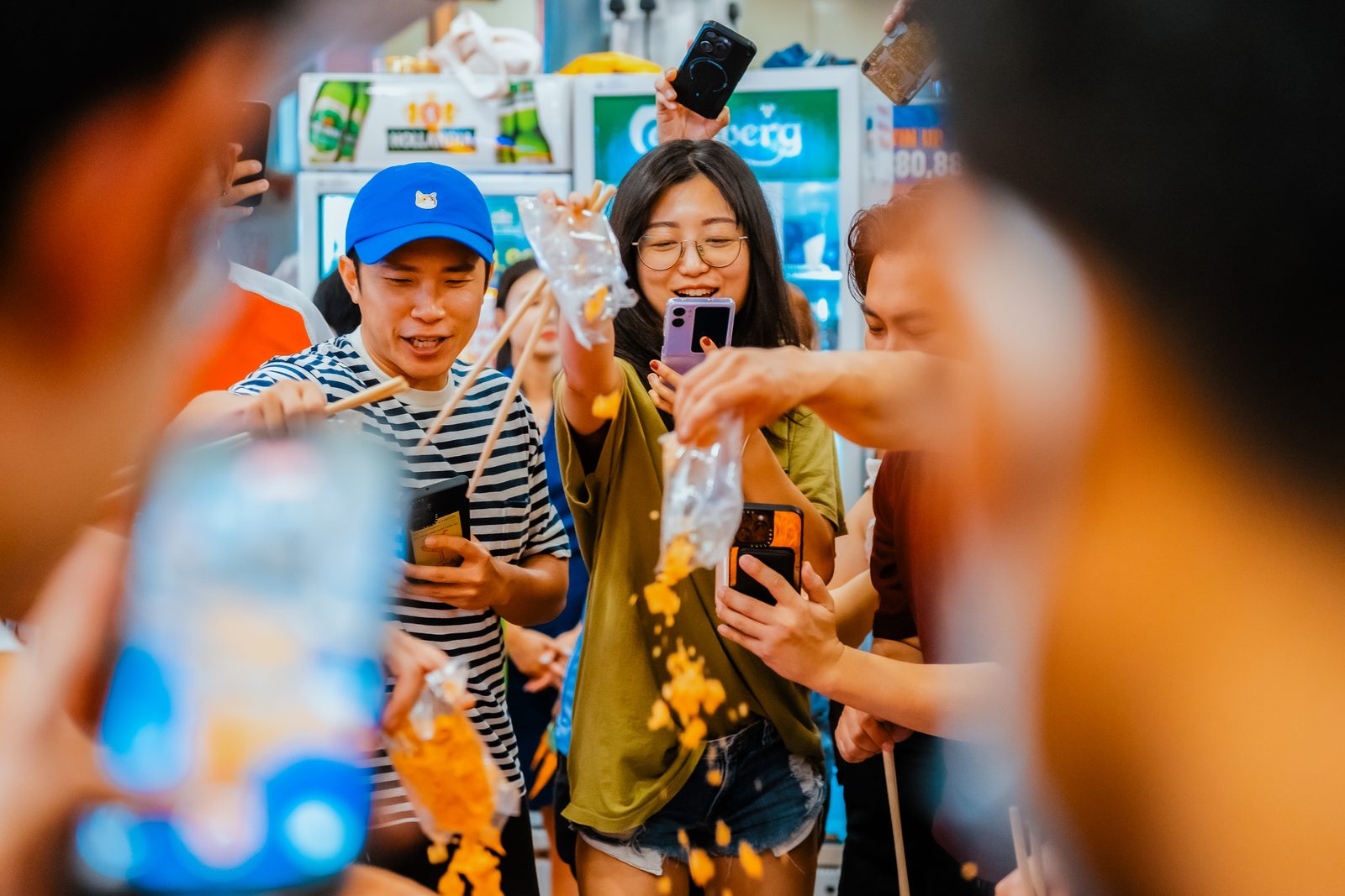 Guests tossing yusheng